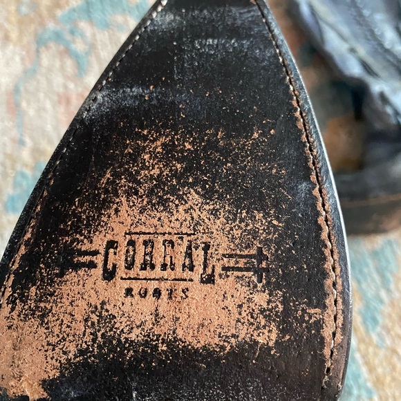 Corral Rustic Distressed Gray Fringe Tassel Cowgirl Boots Size 8 - Picture 2 of 7